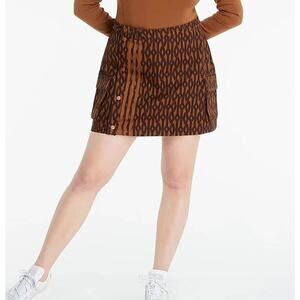 Ivy Park x Adidas Brown Monogram Geometric Print Utility Mini Skirt Beyonce XS
